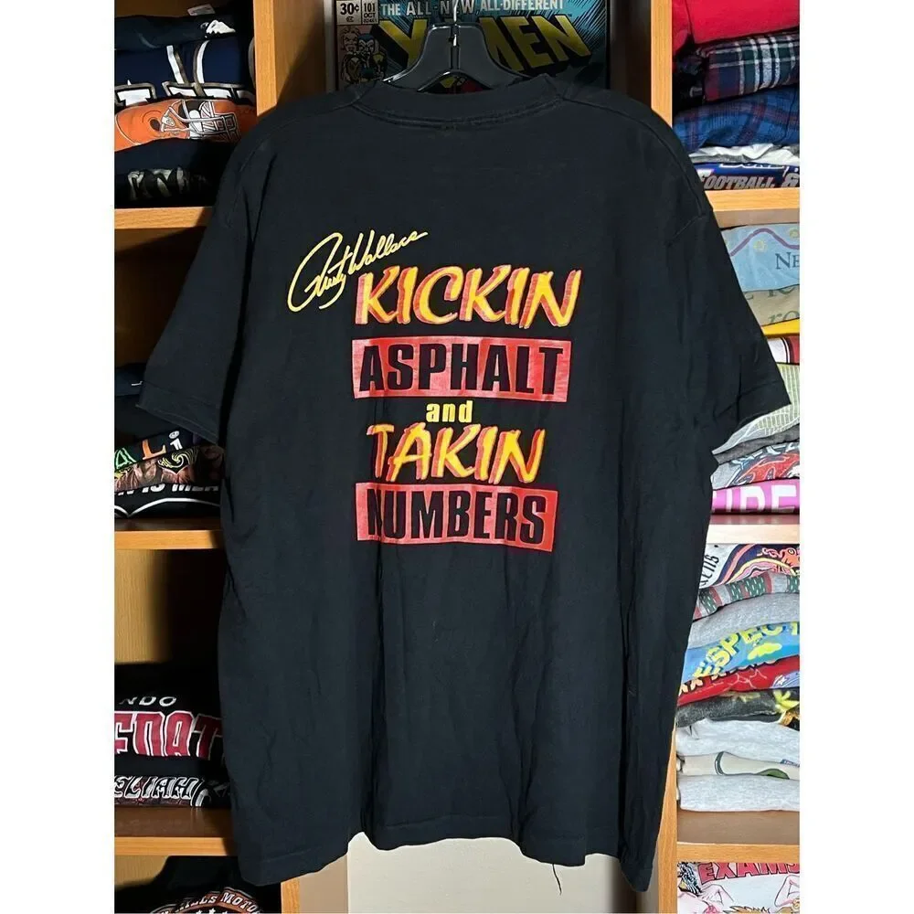 Vintage 90s Rusty Wallace Kickin Asphalt Nascar Tee